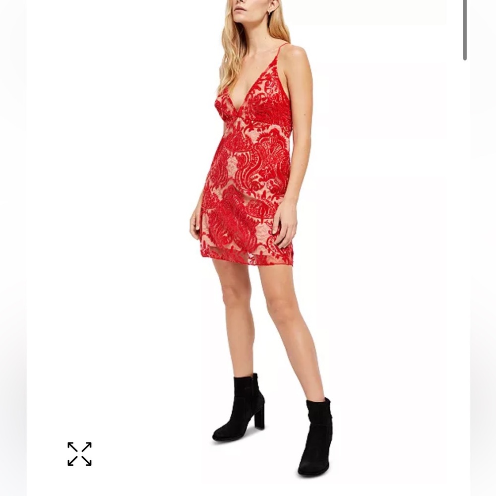 Red Free People Night Shimmers Dress